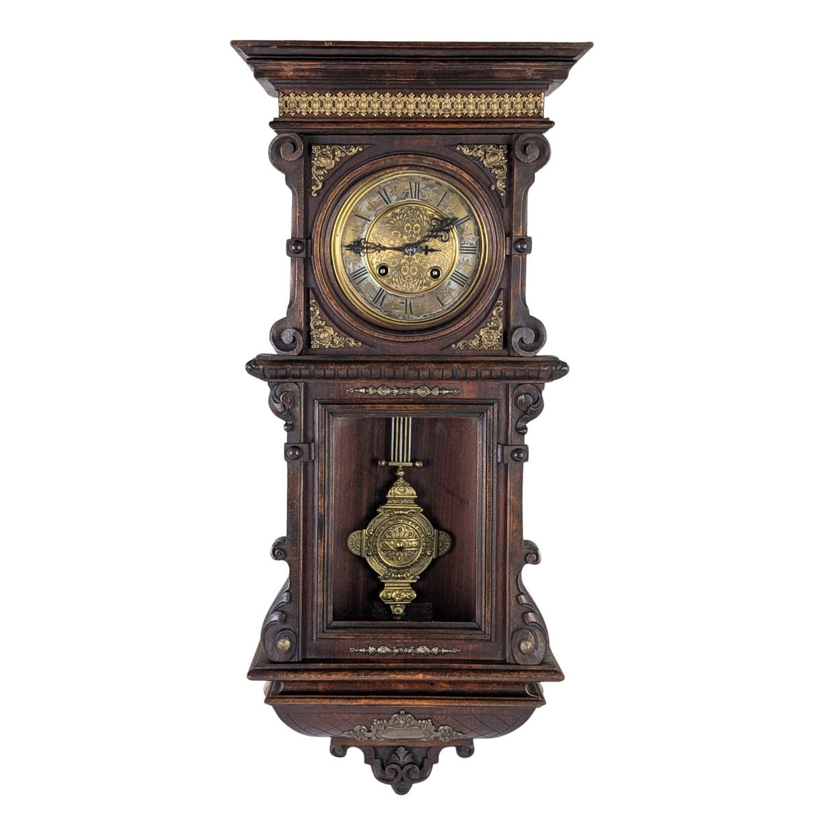 1912 Gustav Becker Freischwinger Regulator P42 Walnut Wall Clock - Running