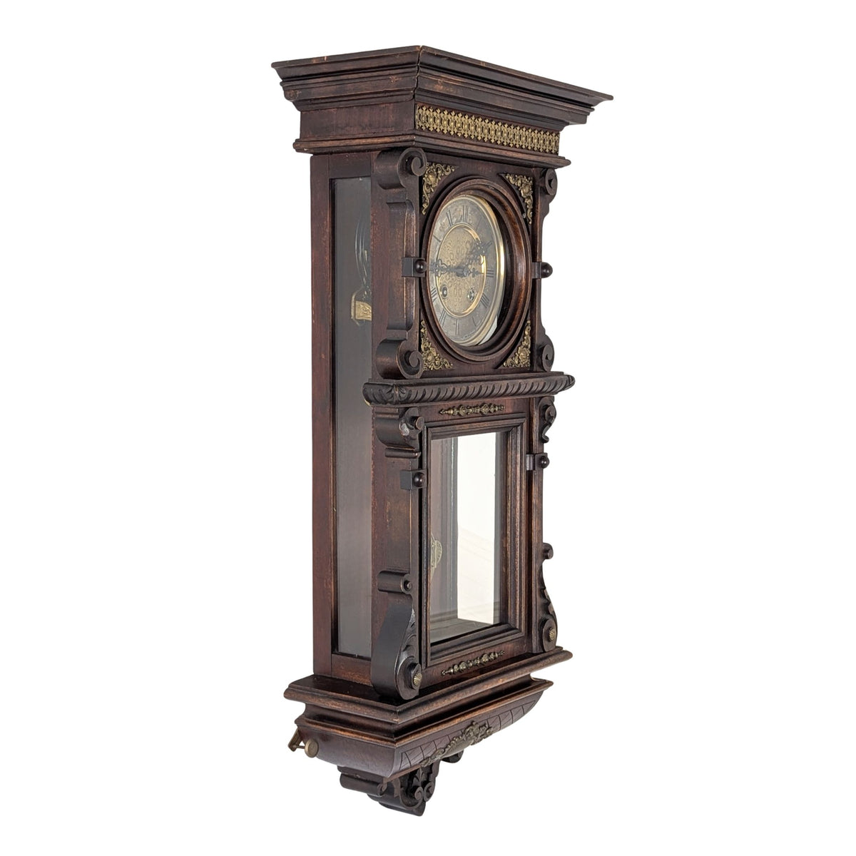 1912 Gustav Becker Freischwinger Regulator P42 Walnut Wall Clock - Running
