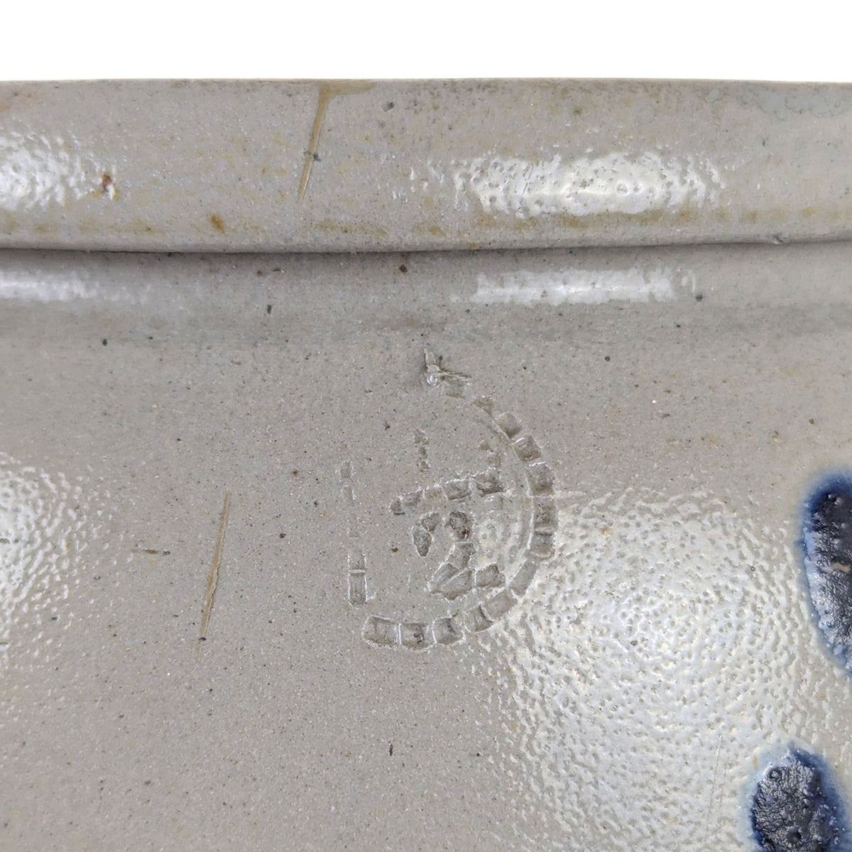 Antique Richard Remmey Philadelphia 2G Stoneware Jar with 1/2G Blunder Mark