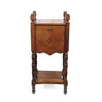 Antique 1920's Maple Smoker Stand/Humidor Cabinet Accent Table - Metal Lined
