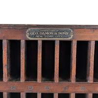 Antique Geo Damon & Sons NYC Letterpress Printers Wood Furniture/Reglet Cabinet