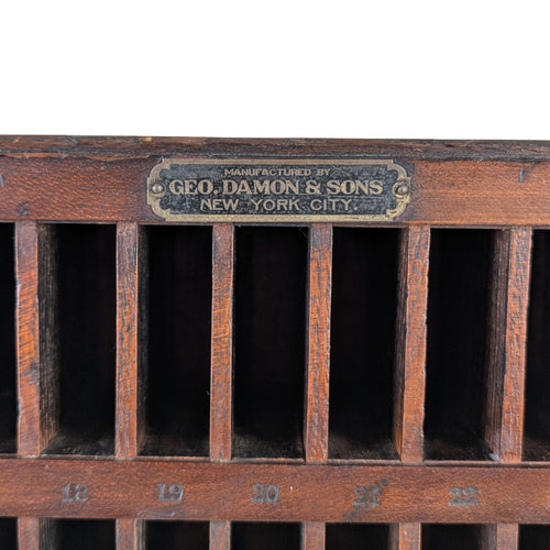 Antique Geo Damon & Sons NYC Letterpress Printers Wood Furniture/Reglet Cabinet