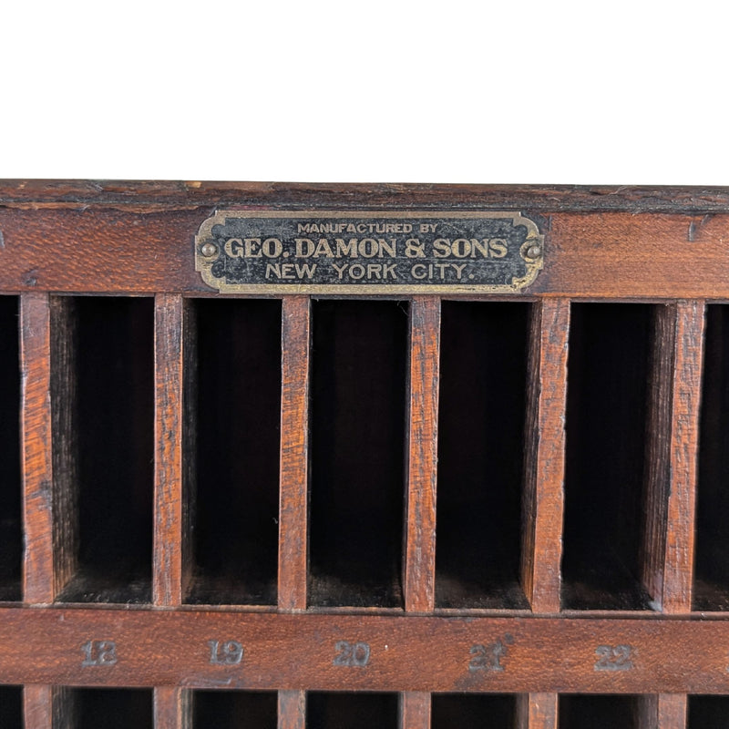 Antique Geo Damon & Sons NYC Letterpress Printers Wood Furniture/Reglet Cabinet