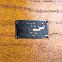 Vintage 1943 WWII US Navy Mark 79 Wood Telescope Case - Honeywell - "BU. of ORD."