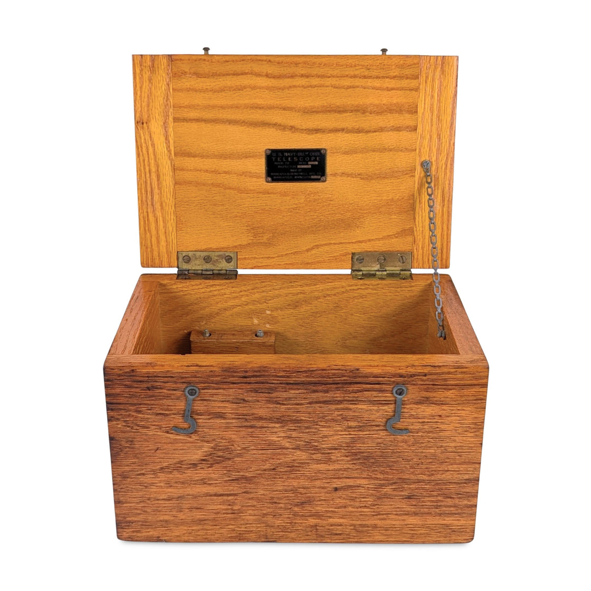 Vintage 1943 WWII US Navy Mark 79 Wood Telescope Case - Honeywell - "BU. of ORD."