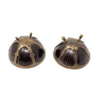 Pair of Antique Brass-Mounted Coconut Shell Tripod Bowls/Cups - Ottoman Style