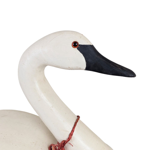 Signed Fred & Sally Schieber Hand Carved Wood Swan Decoy, BH Series, 2000
