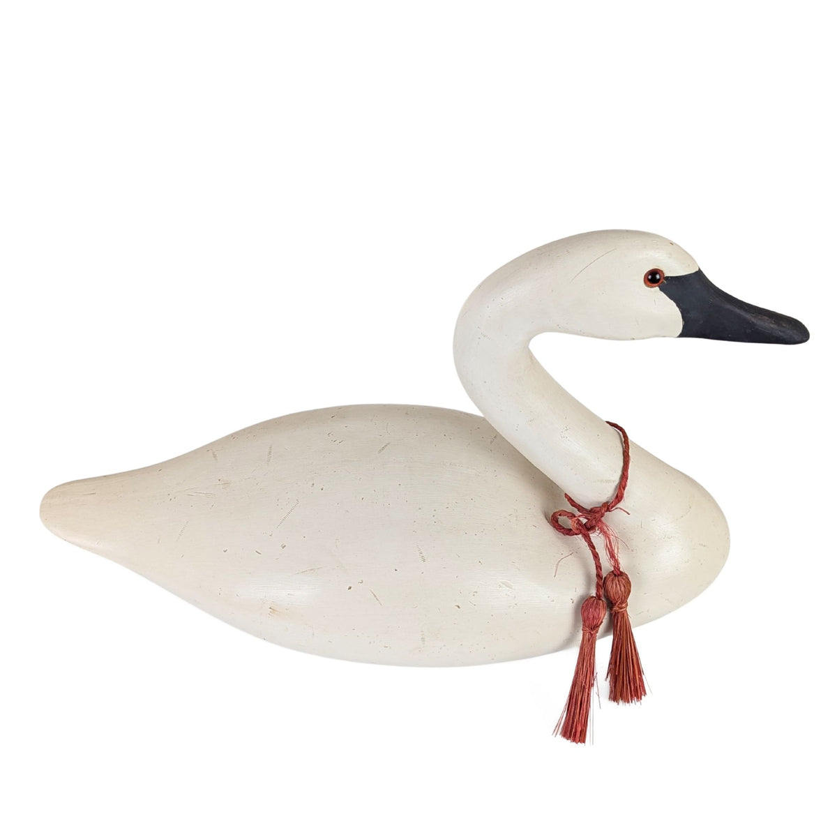 Signed Fred & Sally Schieber Hand Carved Wood Swan Decoy, BH Series, 2000