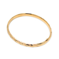 Vintage 14K Yellow Gold Diamond-Cut Hinged Bangle Bracelet, Costa Rica