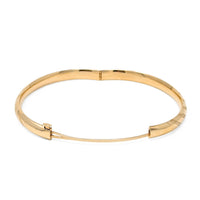 Vintage 14K Yellow Gold Diamond-Cut Hinged Bangle Bracelet, Costa Rica