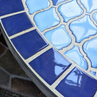 Antique 40-Gallon Cast Iron Cauldron & Mosaic Patio Table / Fire Pit