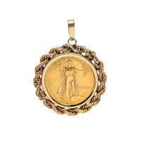 1986 1/10oz American Gold Eagle Rope Bezel Pendant