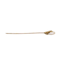 Antique Victorian 9K Gold Baroque Pearl Stick Pin, 11mm - XRF Tested