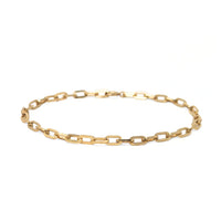 Vintage European 14K Yellow Gold Paperclip Link Chain Bracelet, 7.5"