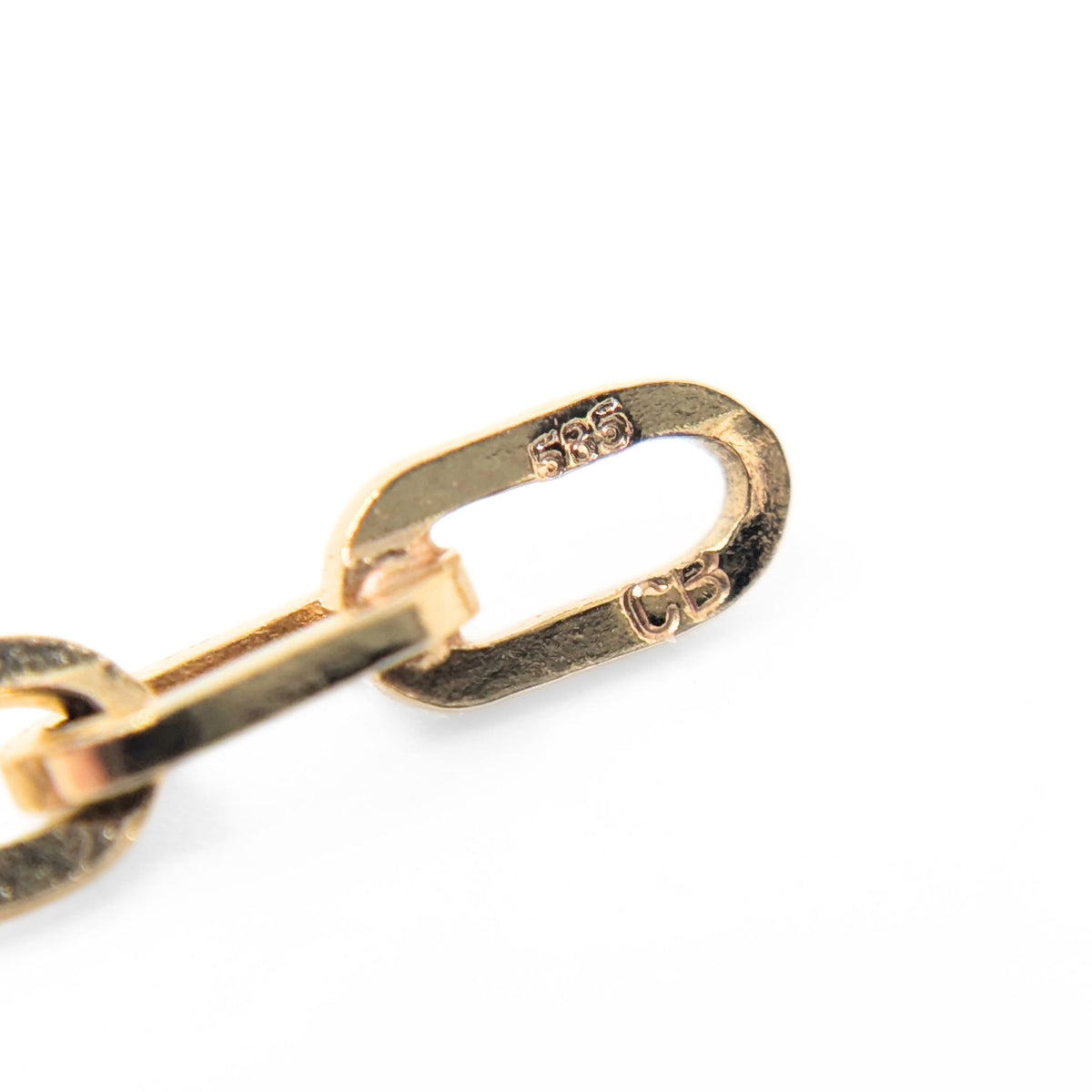 Vintage European 14K Yellow Gold Paperclip Link Chain Bracelet, 7.5"