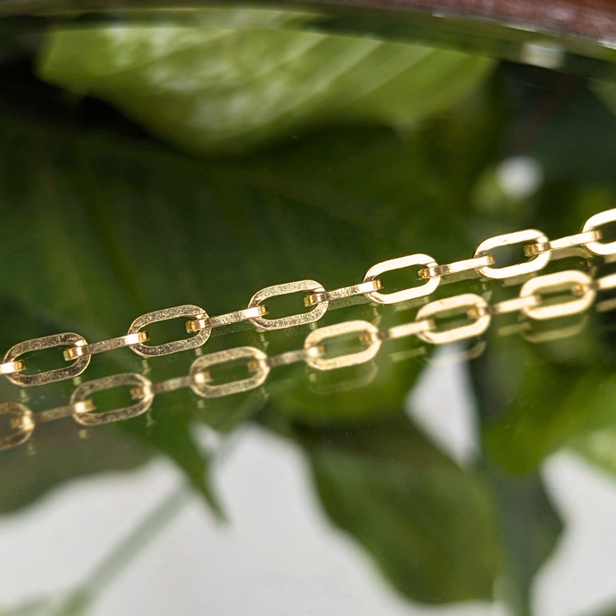 Vintage European 14K Yellow Gold Paperclip Link Chain Bracelet, 7.5"