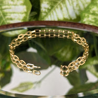 Vintage European 14K Yellow Gold Paperclip Link Chain Bracelet, 7.5"