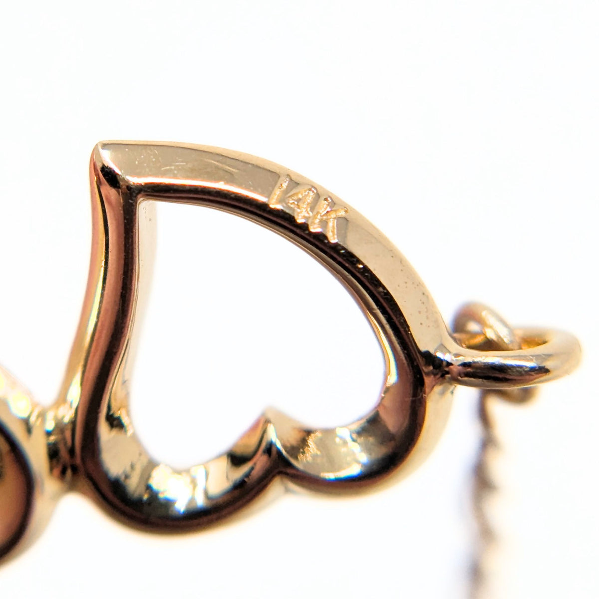 Vintage 14K Gold Open Double Heart 16” Necklace & 7” Bracelet