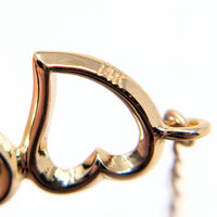 Vintage 14K Gold Open Double Heart 16” Necklace & 7” Bracelet