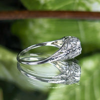 Antique Art Deco 18K White Gold 0.60ct Old European Cut Diamond Ring - Sz 6.5