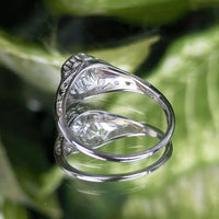 Antique Art Deco 18K White Gold 0.60ct Old European Cut Diamond Ring - Sz 6.5