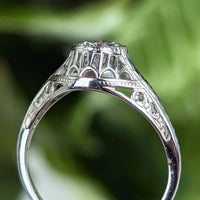 Antique Art Deco 18K White Gold 0.60ct Old European Cut Diamond Ring - Sz 6.5