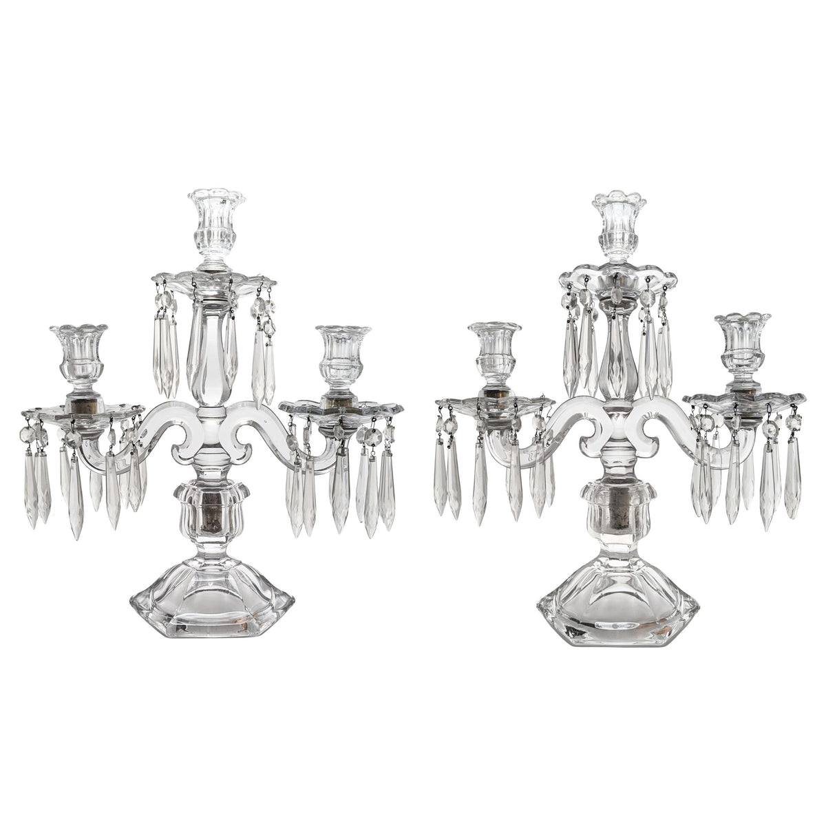 Heisey #301 Old Williamsburg 3-Light Candelabras (Pair)