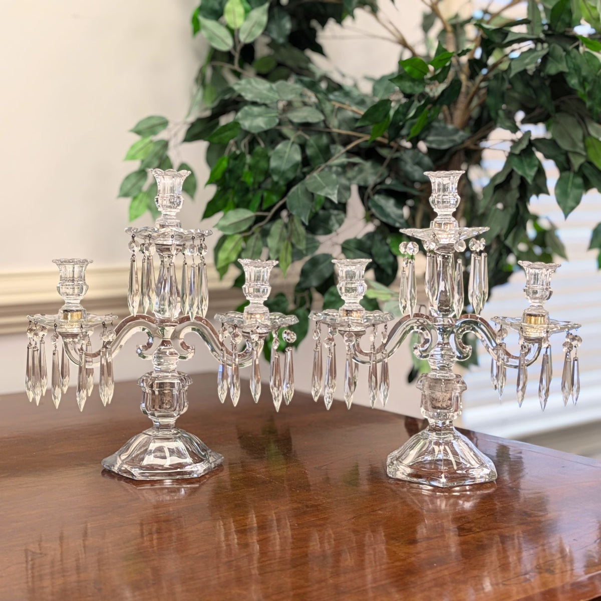 Heisey #301 Old Williamsburg 3-Light Candelabras (Pair)
