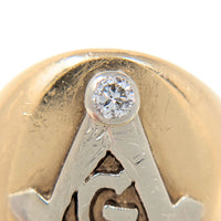 Antique 14K/15K Gold Masonic Signet Ring 14.4g Old Euro Diamond - Size 7.25