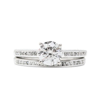 14K White Gold .75ct+ Diamond Solitaire Engagement Set - Size 5.75
