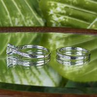14K White Gold .75ct+ Diamond Solitaire Engagement Set - Size 5.75