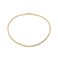 Vintage 18K (17K+ XRF) Yellow Gold Brick Link 14" Collar Necklace -  2mm, 14.7g