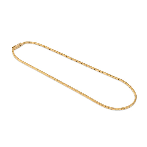 Vintage 18K/17K Yellow Gold Brick Link 14" Collar Necklace -  2mm, 14.7g