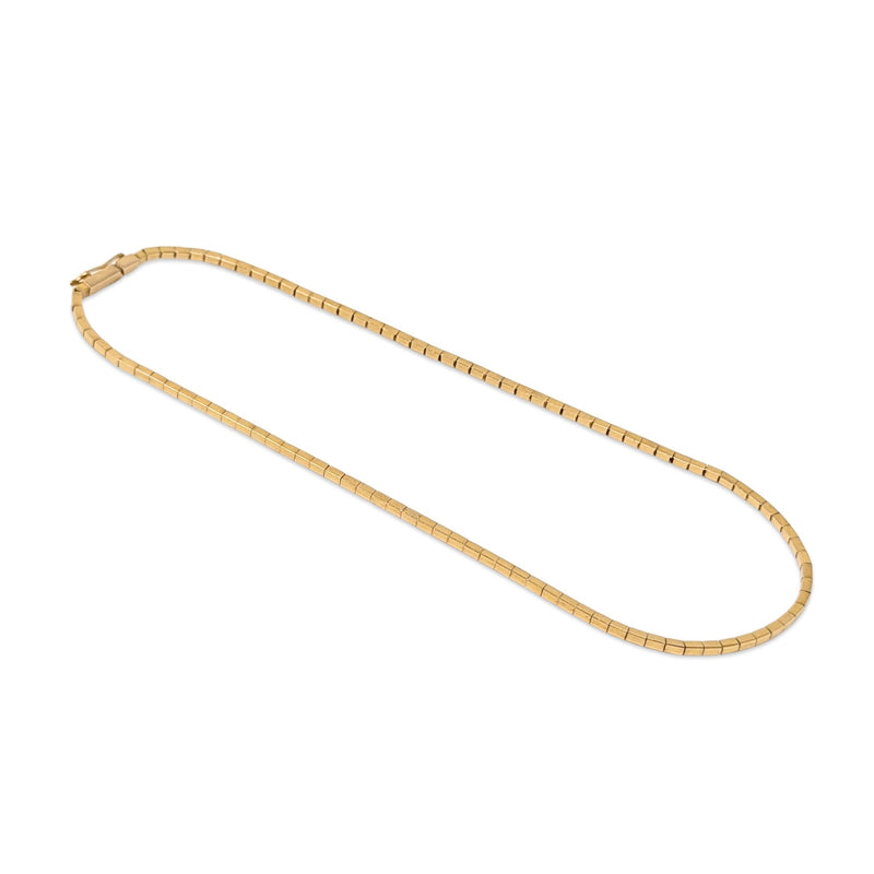 Vintage 18K/17K Yellow Gold Brick Link 14" Collar Necklace -  2mm, 14.7g
