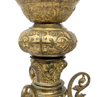 Antique Gilt Bronze 15" Alter/Tabernacle Pricket Candlesticks (Pair)