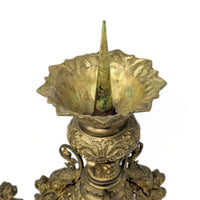 Antique Gilt Bronze 15" Alter/Tabernacle Pricket Candlesticks (Pair)