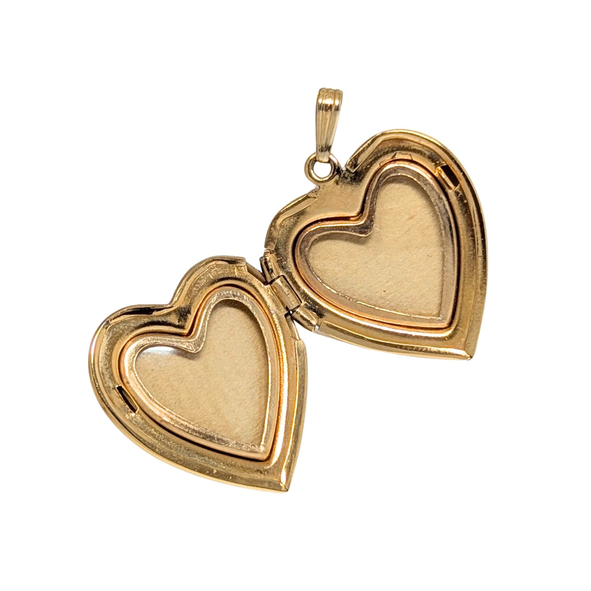 Vintage 14K Yellow Gold 1.3in Heart Locket Pendant, 6.2g