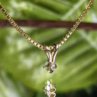 14K Gold RCI .20ct Diamond Solitaire 16.25" Necklace, 1.4mm Box Chain, 5.1g