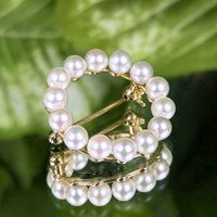 Vintage 14K Gold Mikimoto Blue Lagoon Akoya Pearl Wreath Brooch/Pin, 3.8g