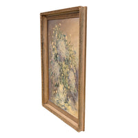 Vintage 32"x 42" Gold Ornate Frame w/ Signed 1953 Still Life Painting (Restoration Project)