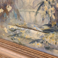 Vintage 32"x 42" Gold Ornate Frame w/ Signed 1953 Still Life Painting (Restoration Project)