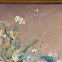Vintage 32"x 42" Gold Ornate Frame w/ Signed 1953 Still Life Painting (Restoration Project)