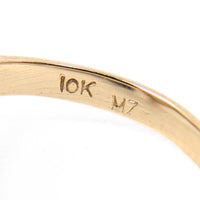 10K Yellow Gold Heart Cut Natural Opal Pinky Ring  - Size 4