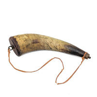 Antique 19th c. Frontier Powder Horn 11.75” Muzzleloader Priming Spout Stopper