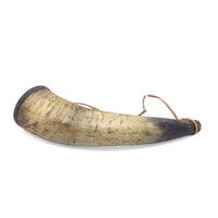 Antique 19th c. Frontier Powder Horn 11.75” Muzzleloader Priming Spout Stopper