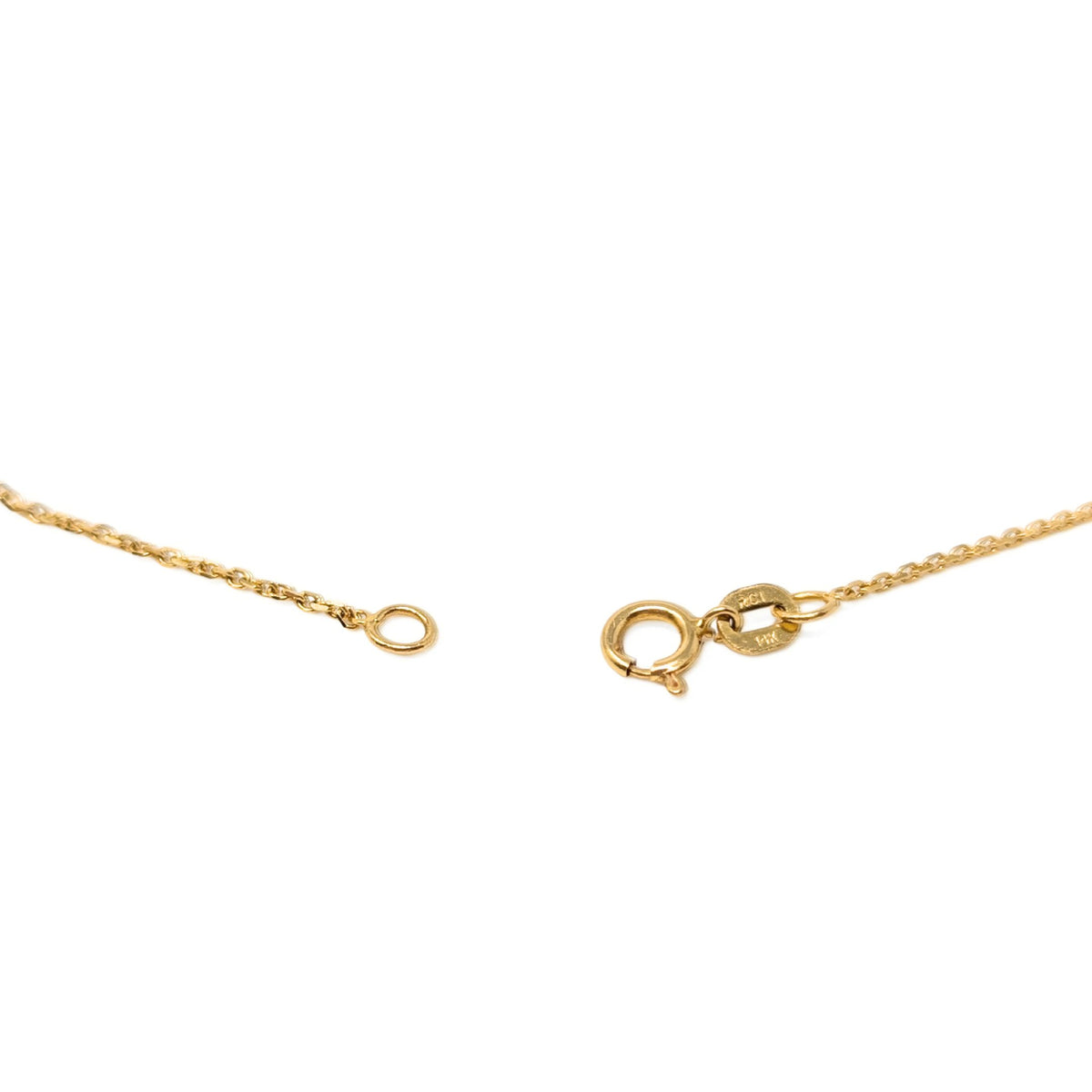 RCI 14K Yellow Gold 16” Floating Pearl Station Chain Necklace