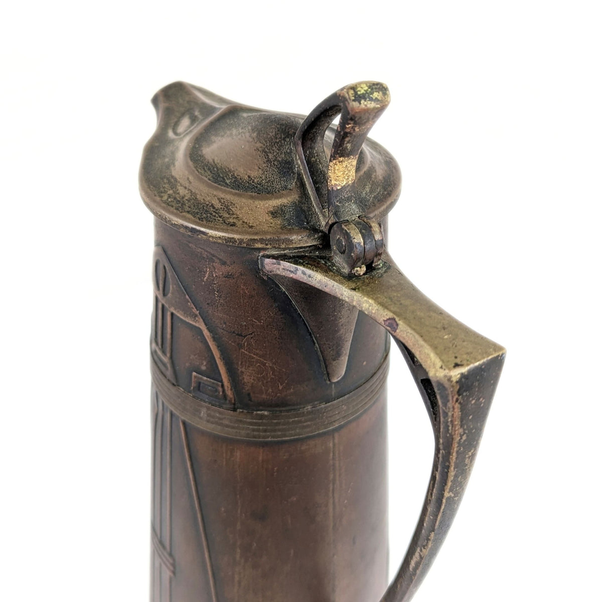 Antique Carl Deffner Esslingen Art Nouveau/Jugendstil Copper Claret Jug, 14"