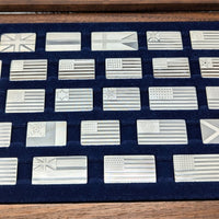1974 Franklin Mint Great Flags of America 42 Sterling Silver Ingot Set, Case COA