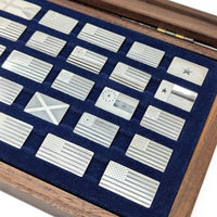1974 Franklin Mint Great Flags of America 42 Sterling Silver Ingot Set, Case COA