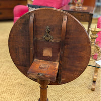 Antique 18th c. Walnut Dish Top Tilt Candlestand / Accent Table